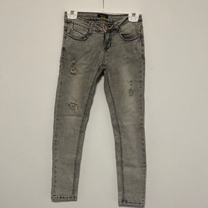 Grey Acid Wash Skinny Jeans Size 25